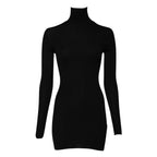 Dolce &amp; Gabbana Black Long Sleeves Turtle Neck Mini Dress