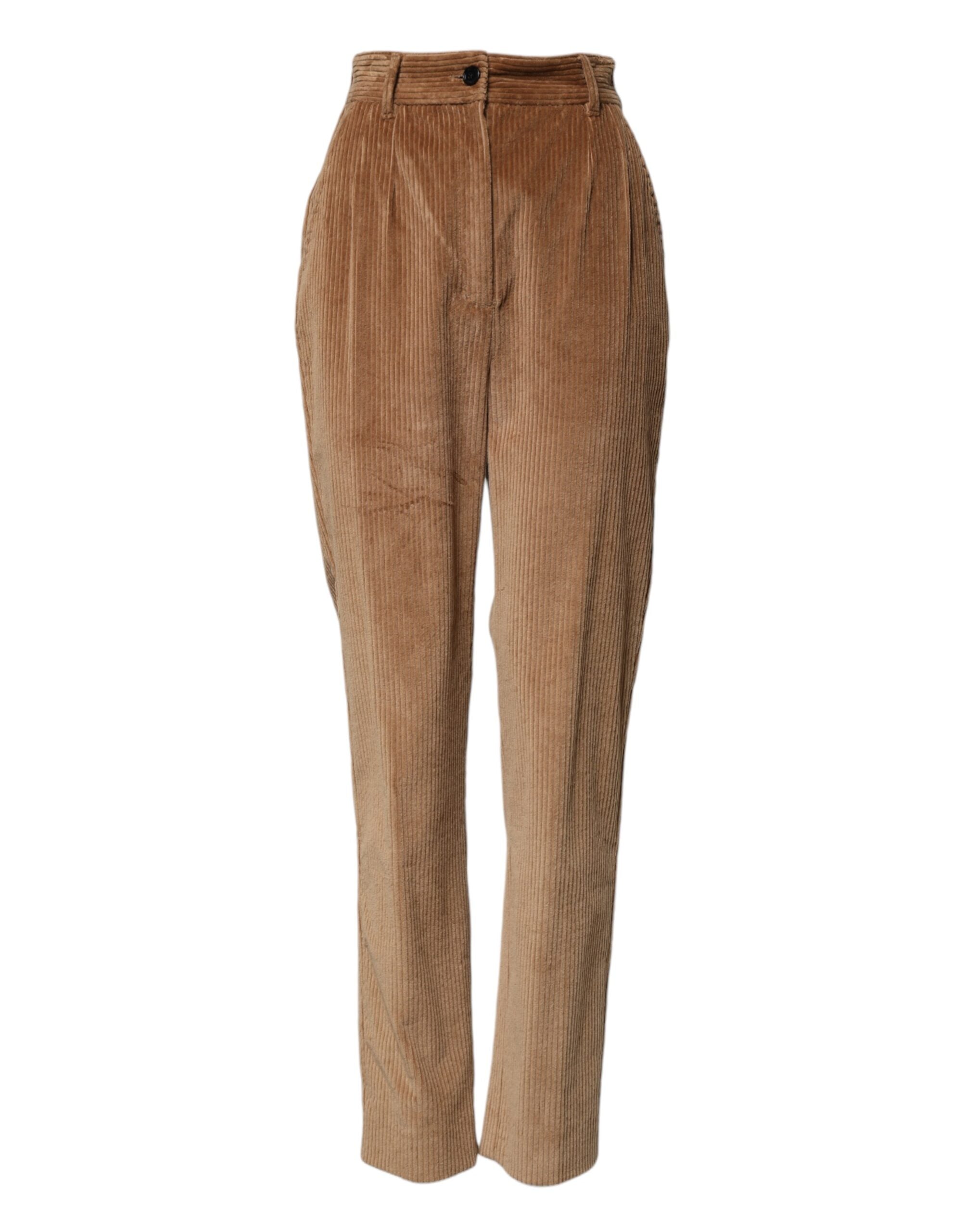 Dolce &amp; Gabbana Brown Cotton Corduroy Tapered Pants