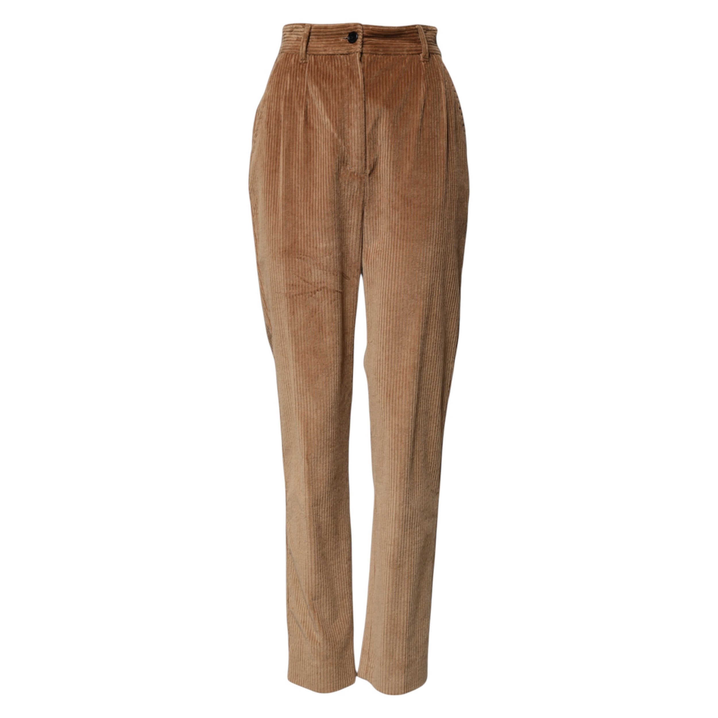 Dolce &amp; Gabbana Brown Cotton Corduroy Tapered Pants