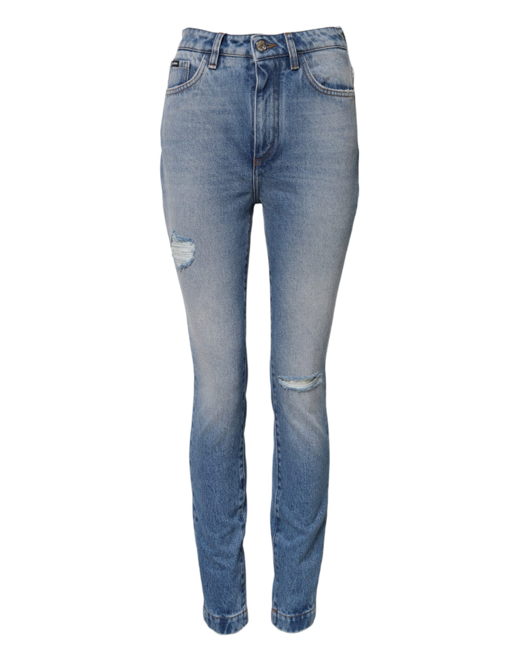 Dolce &amp; Gabbana Blue Washed Skinny High Waist Denim Jeans