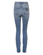 Dolce &amp; Gabbana Blue Washed Skinny High Waist Denim Jeans