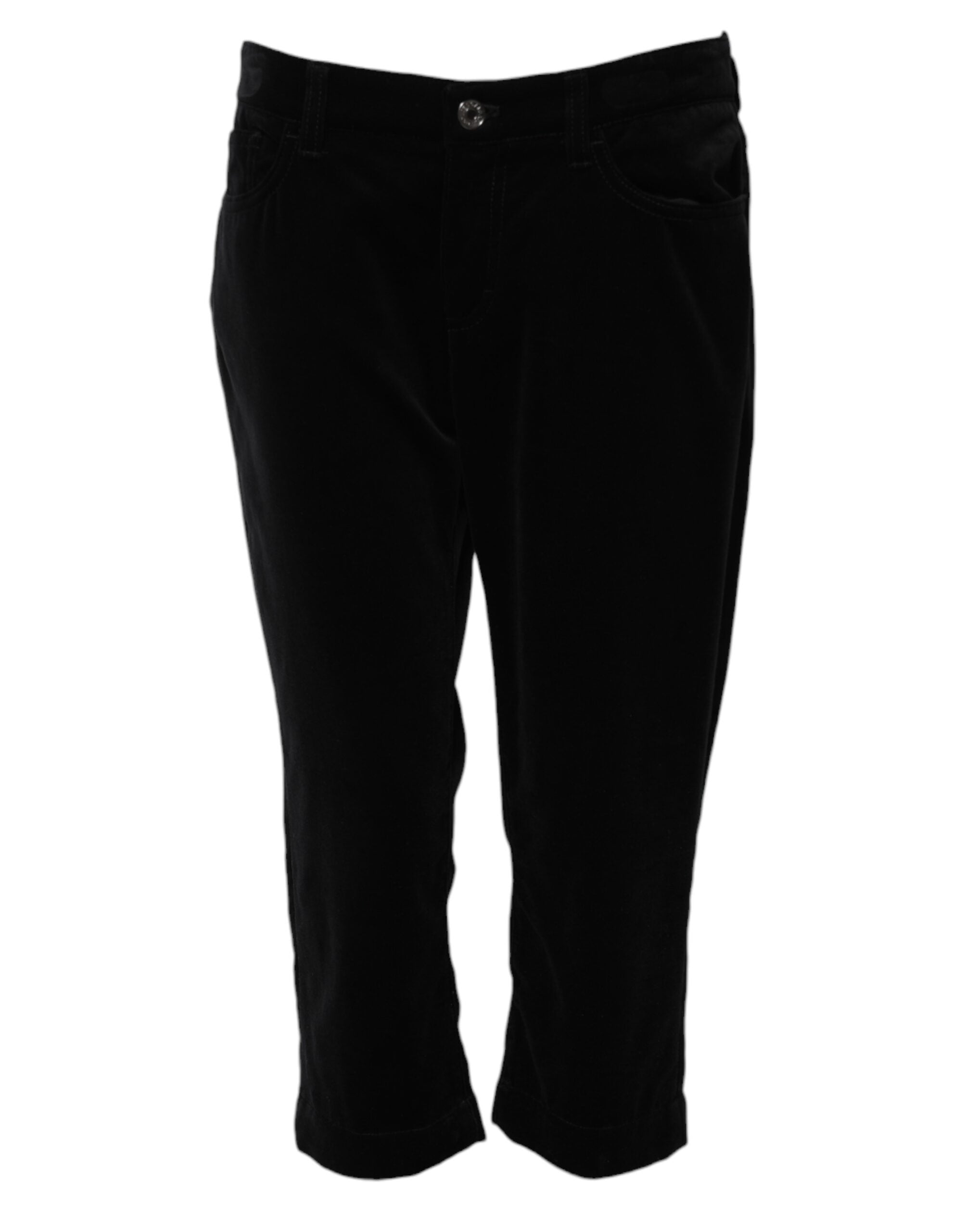 Dolce &amp; Gabbana Black Cotton Skinny Capri Cropped Denim Jeans