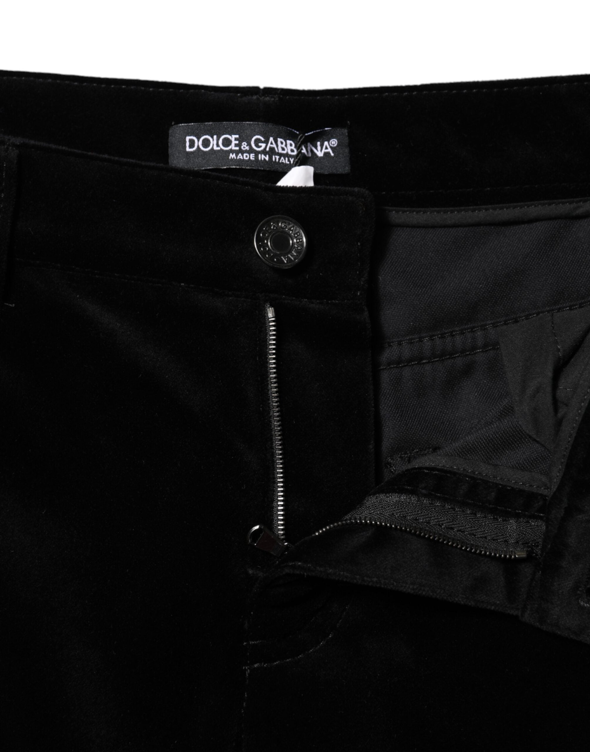Dolce &amp; Gabbana Black Cotton Skinny Capri Cropped Denim Jeans