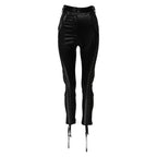 Dolce &amp; Gabbana Black Lace Details High Waist Skinny Pants