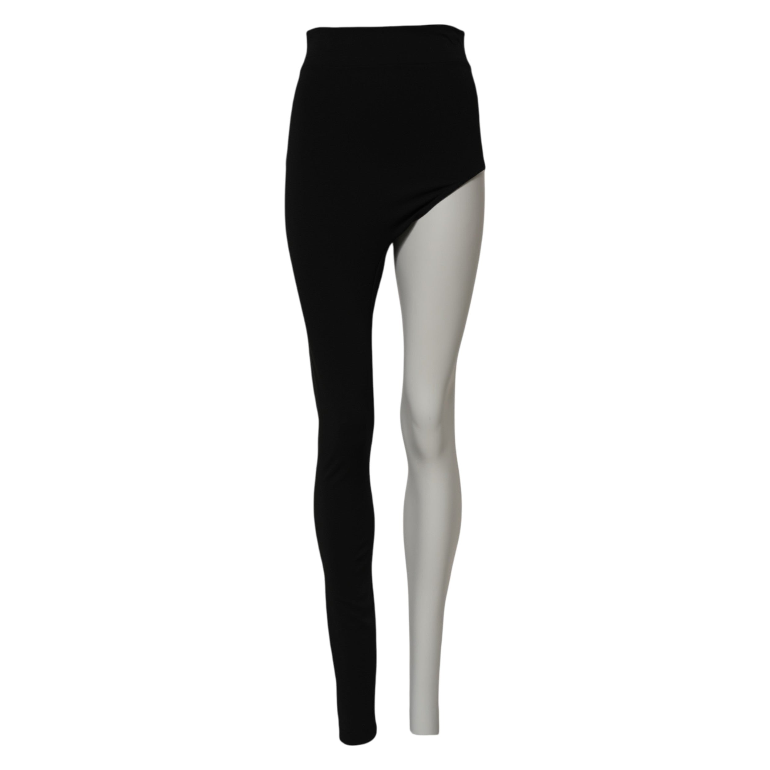 Dolce &amp; Gabbana Black Wool High Waist Single Leg Pants