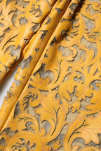 Dolce &amp; Gabbana Yellow Floral Lace Mid Waist Capri Pants