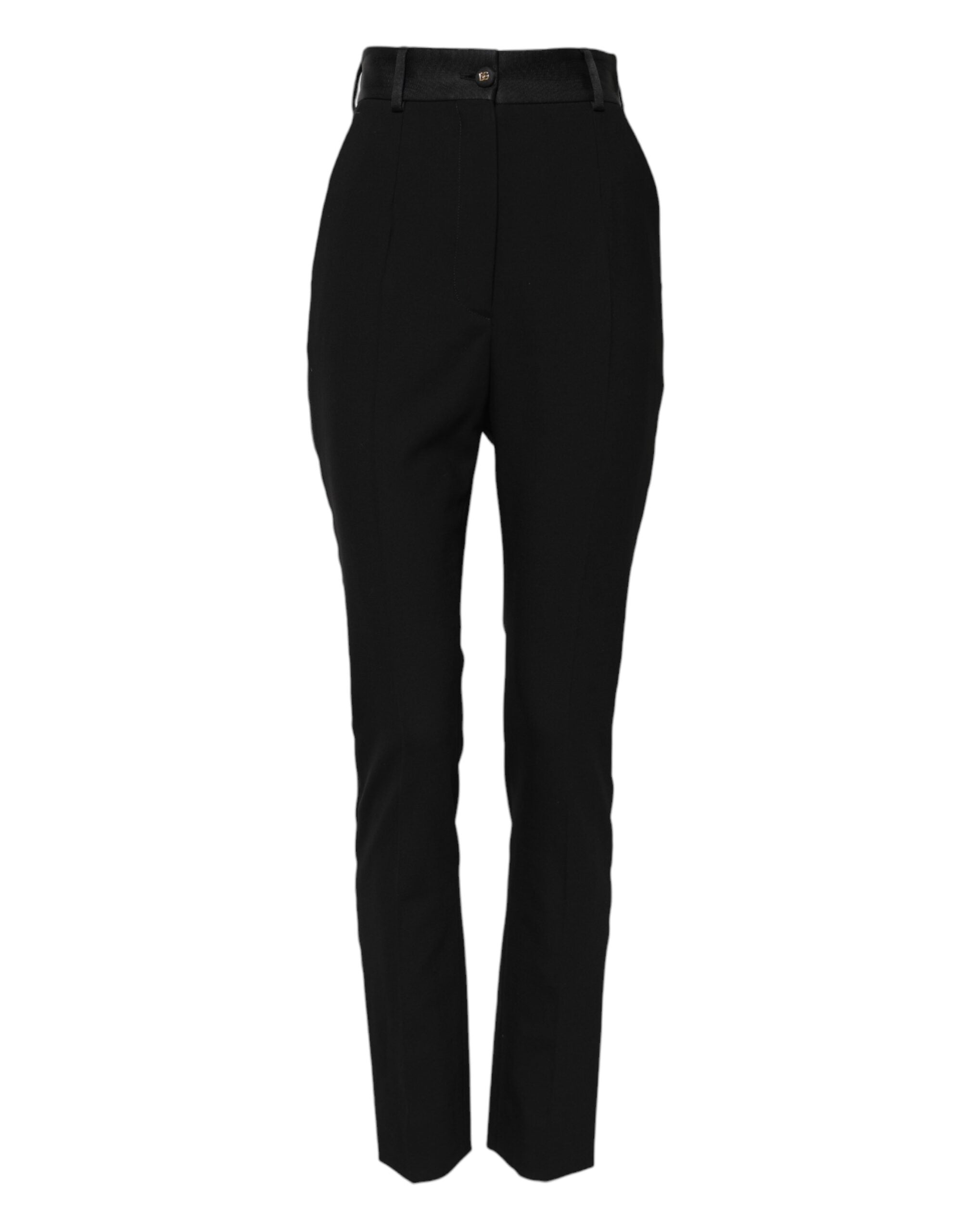 Dolce &amp; Gabbana Black Wool High Waist Skinny Pants