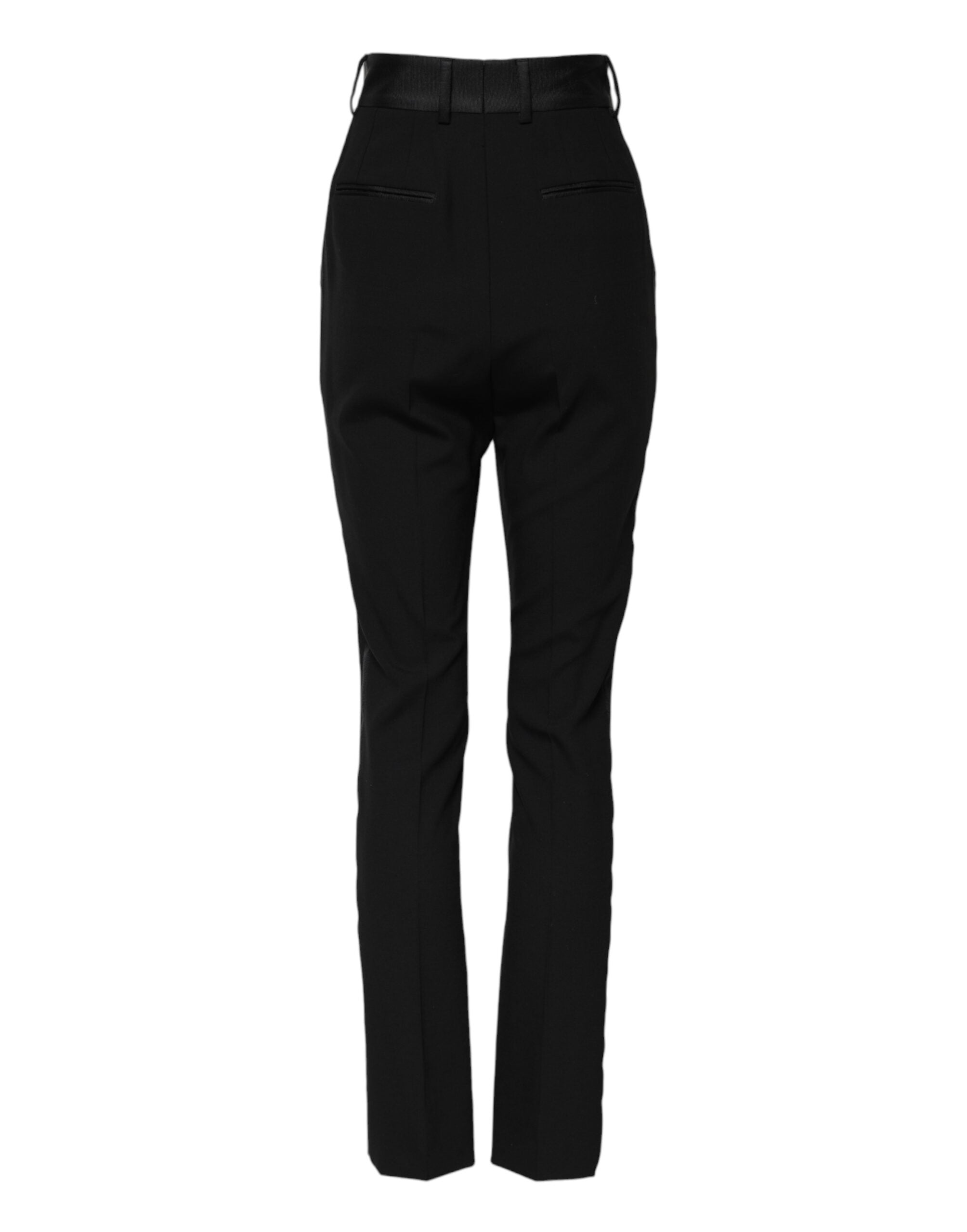 Dolce &amp; Gabbana Black Wool High Waist Skinny Pants
