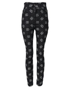 Dolce &amp; Gabbana Black DG Logo High Waist Skinny Denim Jeans