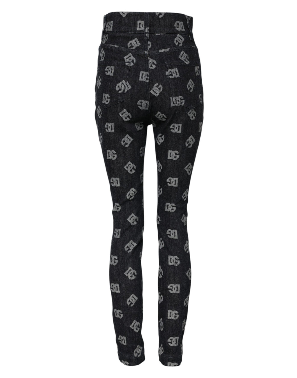 Dolce &amp; Gabbana Black DG Logo High Waist Skinny Denim Jeans