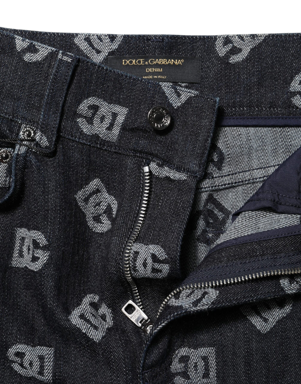 Dolce &amp; Gabbana Black DG Logo High Waist Skinny Denim Jeans