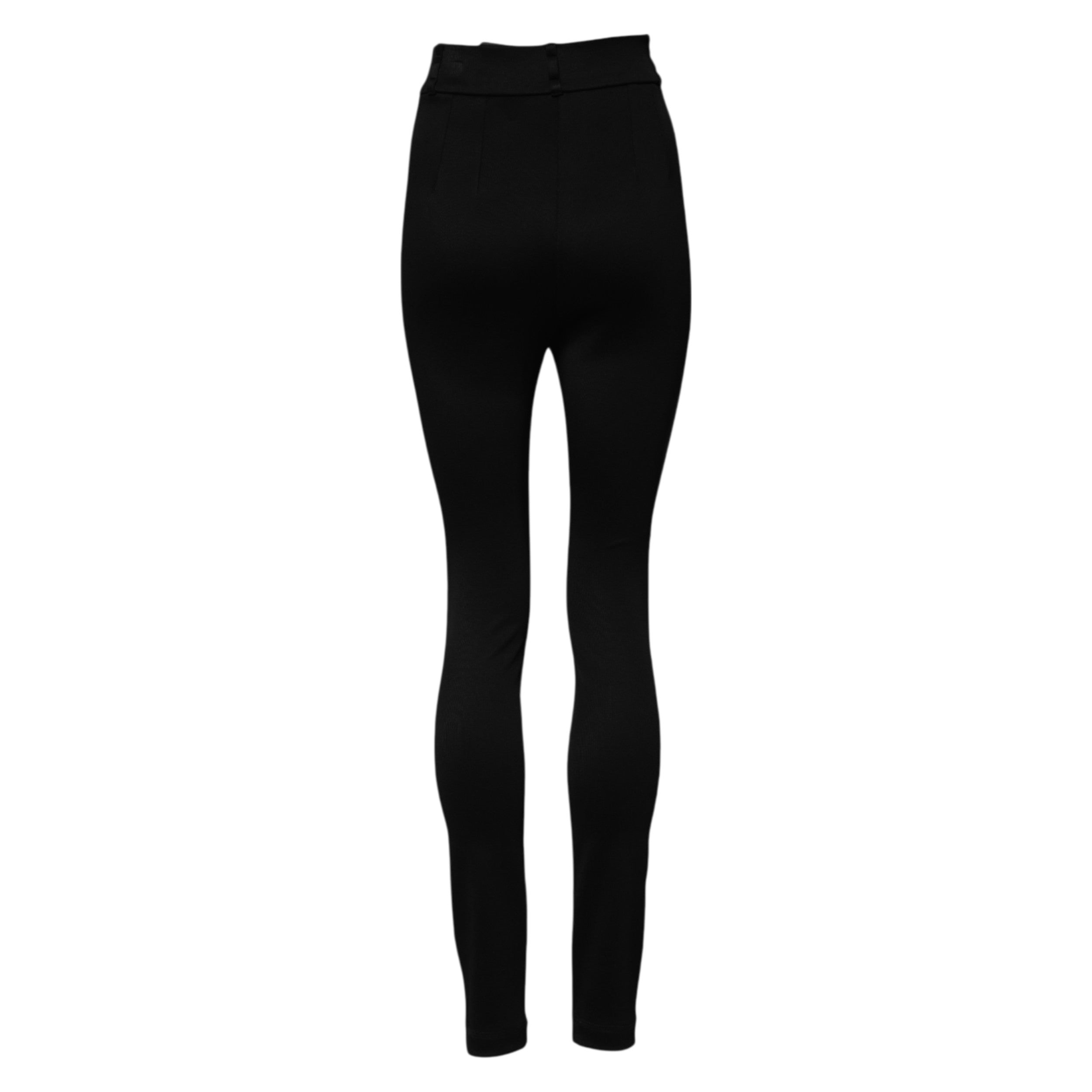 Dolce &amp; Gabbana Black Nylon High Waist Skinny Leggings Pants