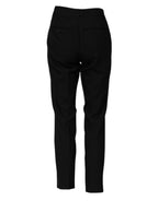 Dolce &amp; Gabbana Black Wool High Waist Tapered Pants