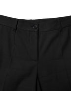 Dolce &amp; Gabbana Black Wool High Waist Tapered Pants