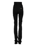 Dolce &amp; Gabbana Black Cotton High Waist Skinny Denim Jeans 