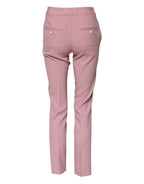 Dolce &amp; Gabbana Pink Wool High Waist Tapered Pants