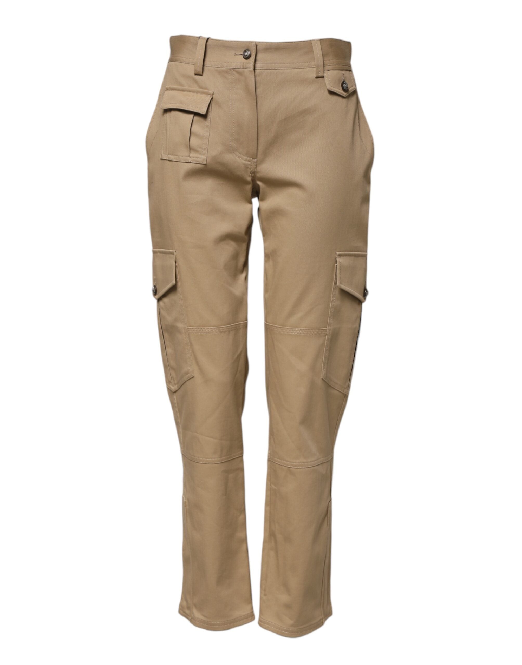 Dolce &amp; Gabbana Beige Mid Waist Cargo Tapered Pants