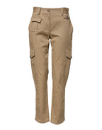 Dolce &amp; Gabbana Beige Mid Waist Cargo Tapered Pants