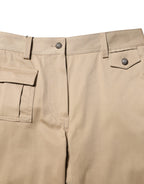 Dolce &amp; Gabbana Beige Mid Waist Cargo Tapered Pants