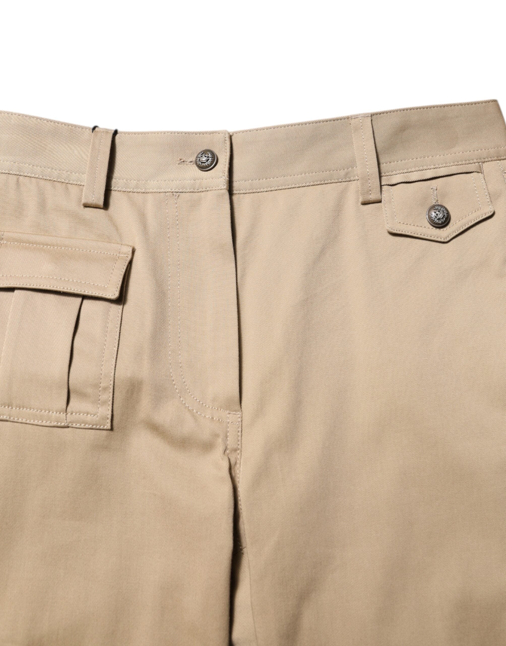 Dolce &amp; Gabbana Beige Mid Waist Cargo Tapered Pants