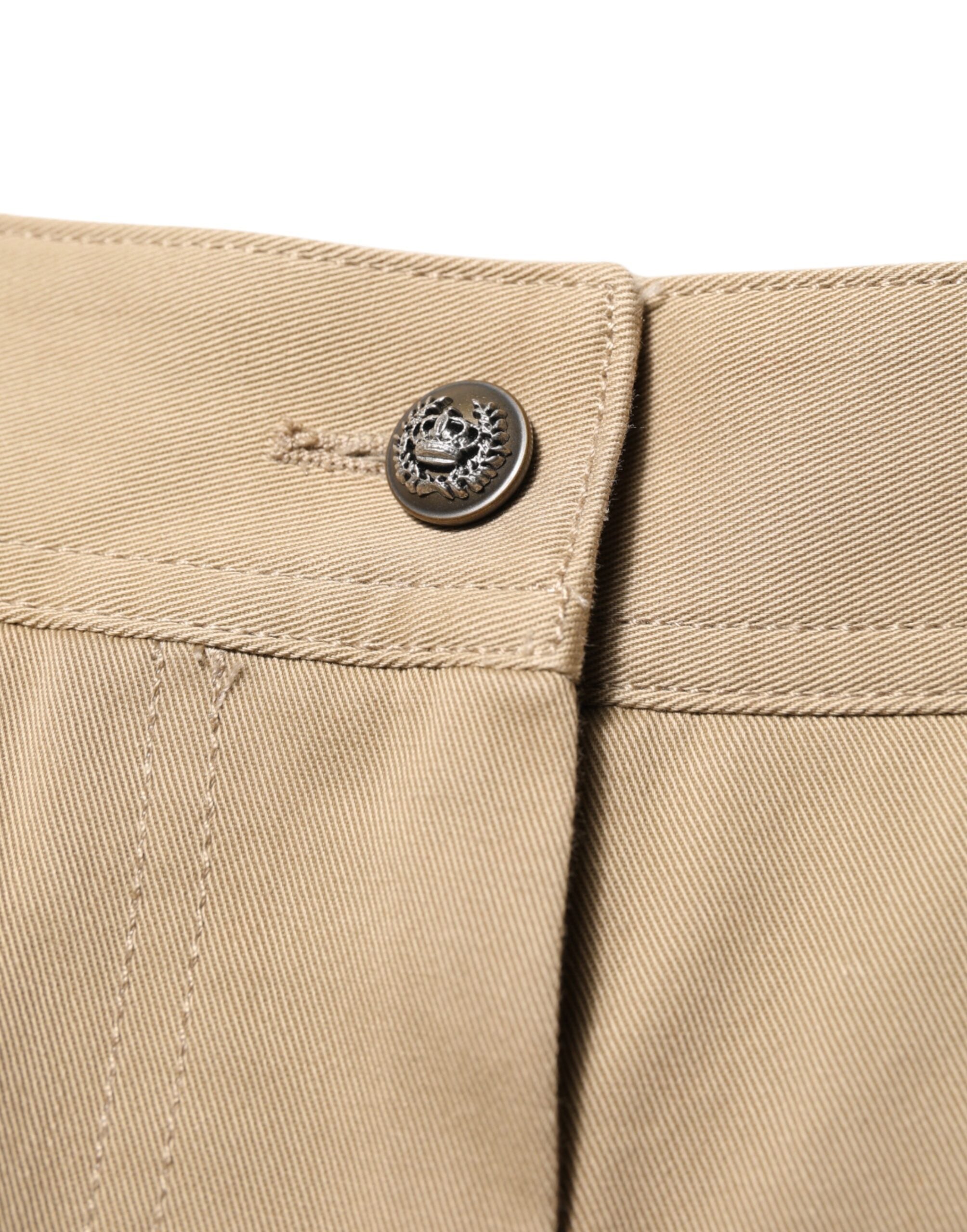 Dolce &amp; Gabbana Beige Mid Waist Cargo Tapered Pants