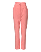 Dolce &amp; Gabbana Pink High Waist Tapered Dress Pants
