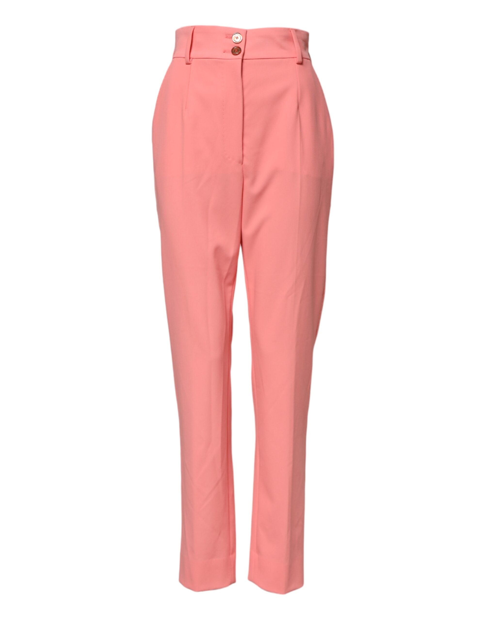 Dolce &amp; Gabbana Pink High Waist Tapered Dress Pants