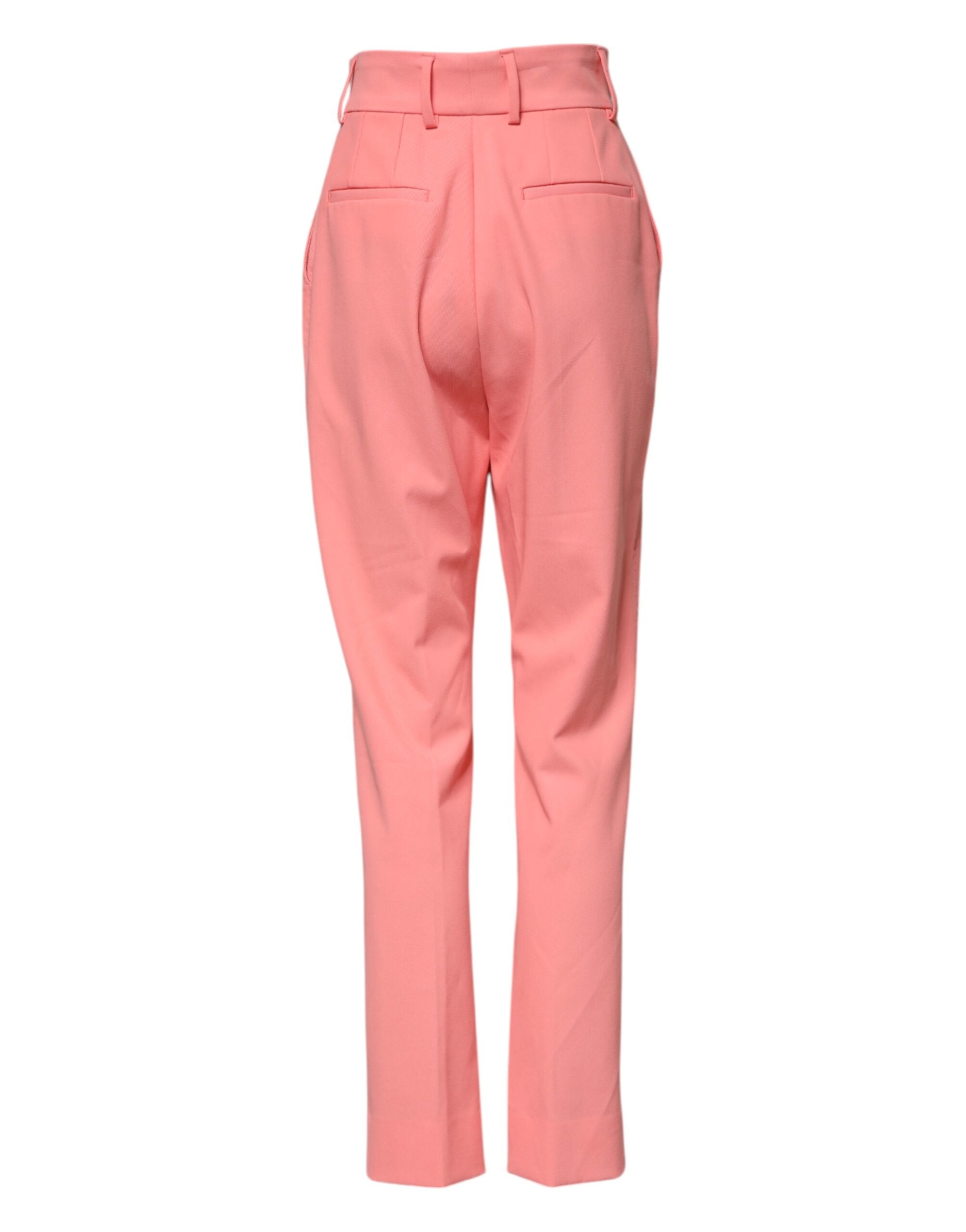 Dolce &amp; Gabbana Pink High Waist Tapered Dress Pants