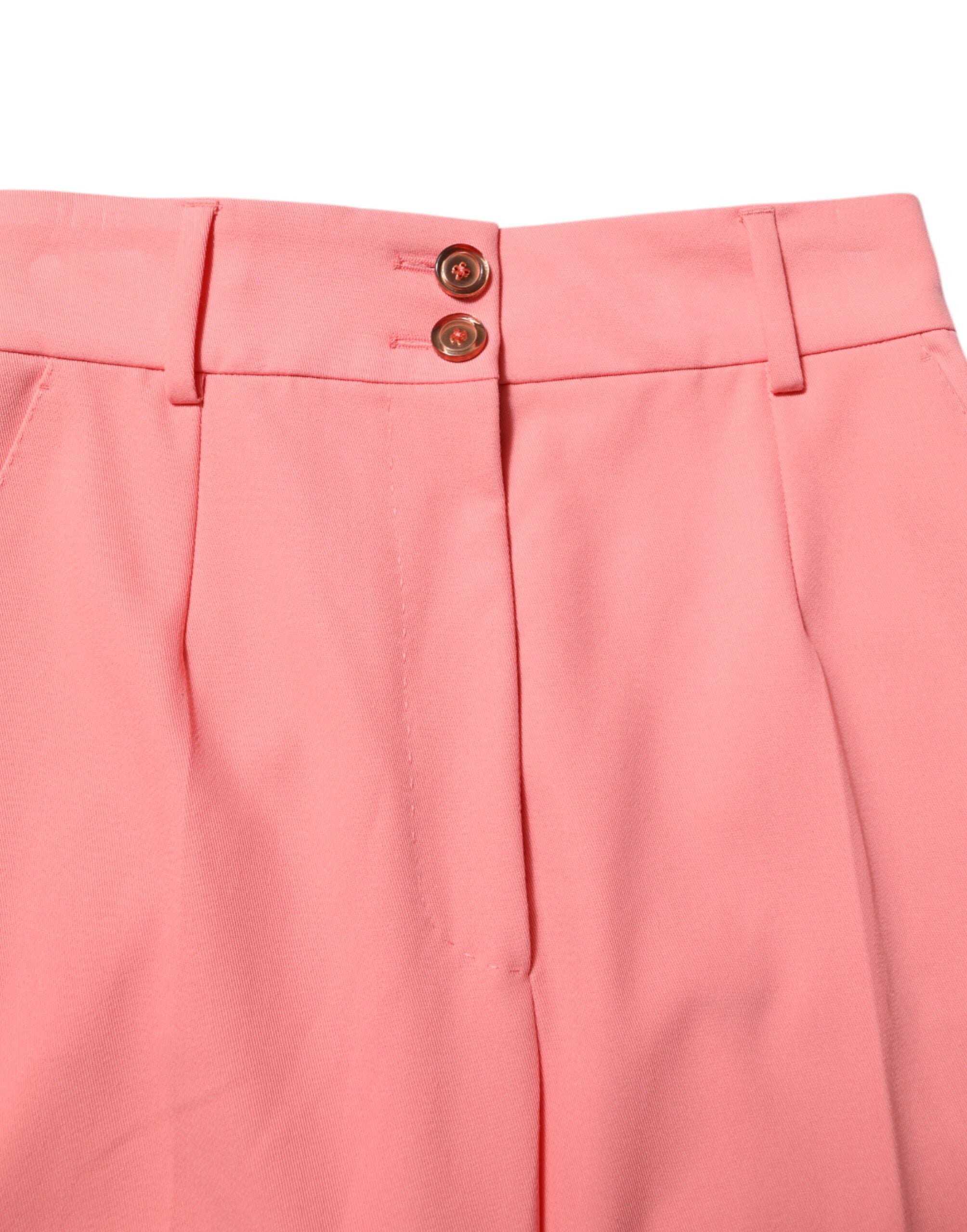 Dolce &amp; Gabbana Pink High Waist Tapered Dress Pants