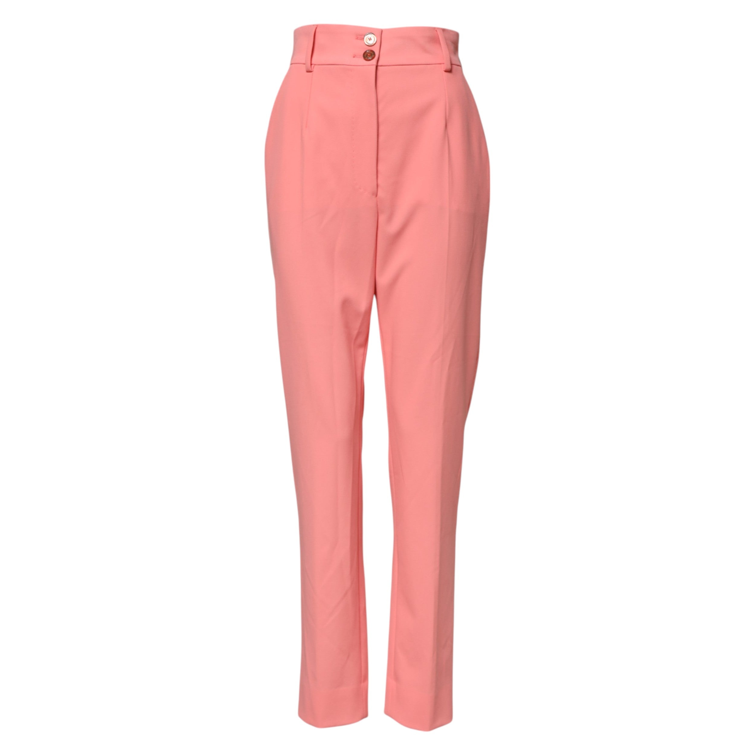 Dolce &amp; Gabbana Pink High Waist Tapered Dress Pants
