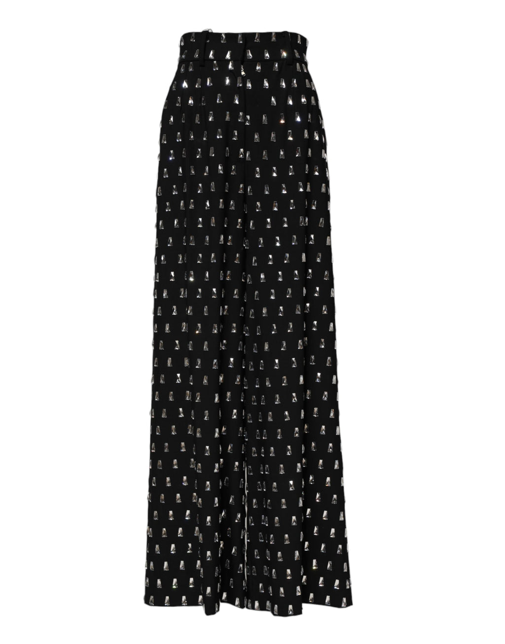 Dolce &amp; Gabbana Black Crystal Embellished Wide Leg Pants