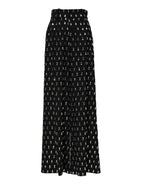 Dolce &amp; Gabbana Black Crystal Embellished Wide Leg Pants