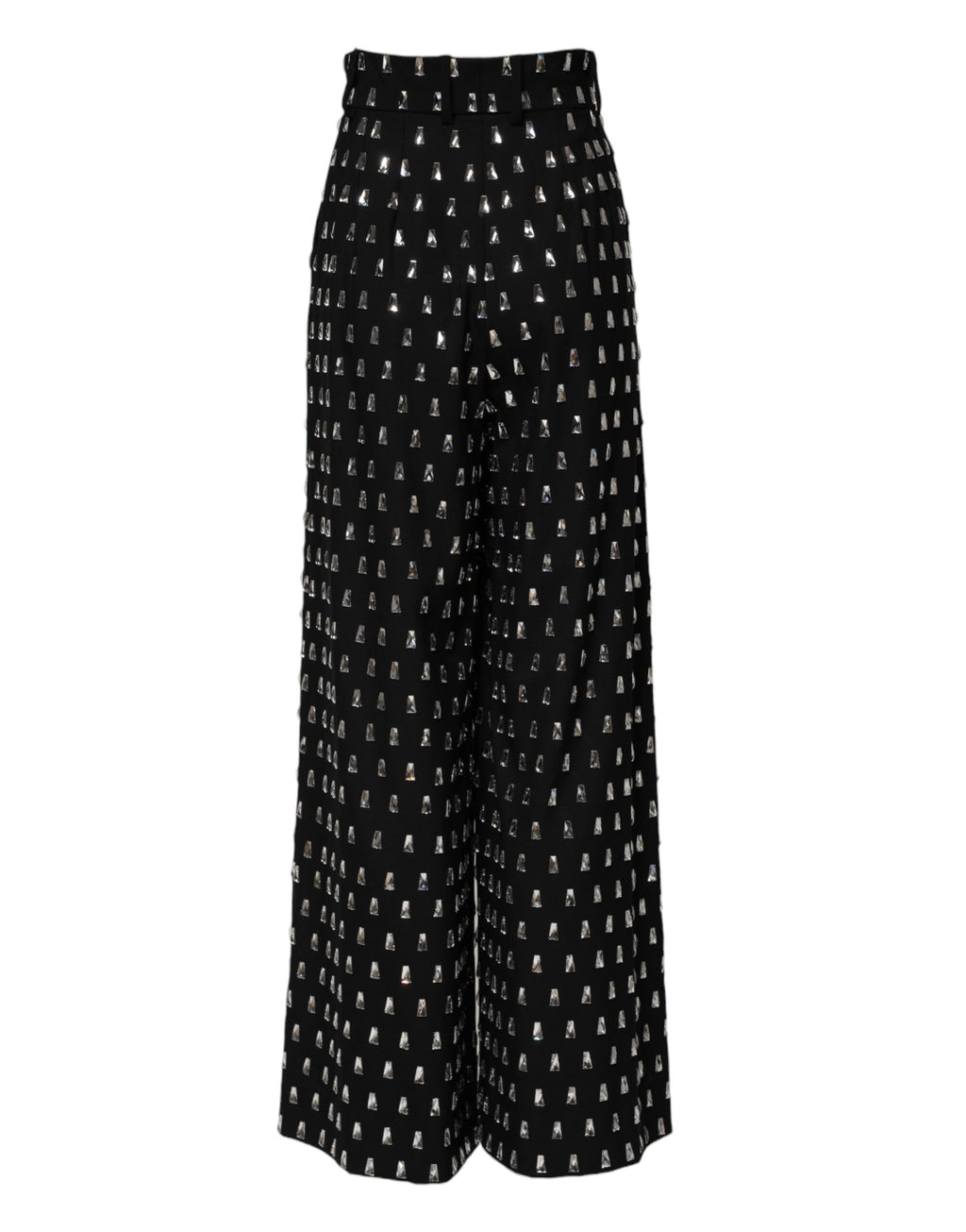 Dolce &amp; Gabbana Black Crystal Embellished Wide Leg Pants