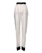 Dolce &amp; Gabbana White High Waist Straight Dress Trouser Pants
