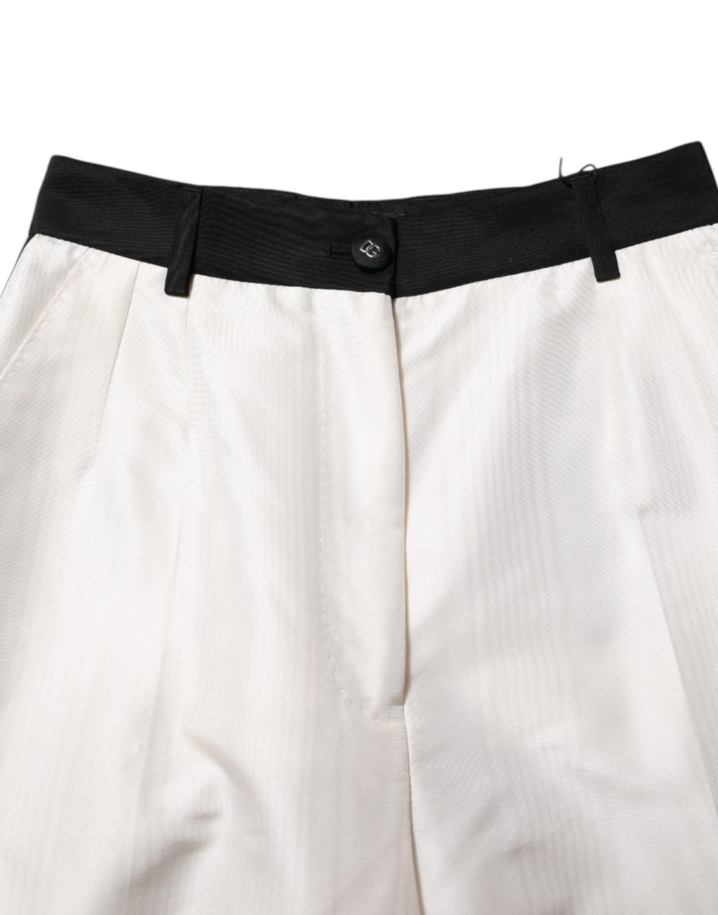 Dolce &amp; Gabbana White High Waist Straight Dress Trouser Pants