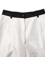 Dolce &amp; Gabbana White High Waist Straight Dress Trouser Pants