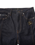 Dolce &amp; Gabbana Black Cotton Mid Waist Bootcut Denim Jeans 