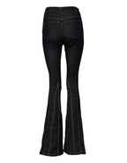 Dolce &amp; Gabbana Black Cotton Mid Waist Bootcut Denim Jeans 