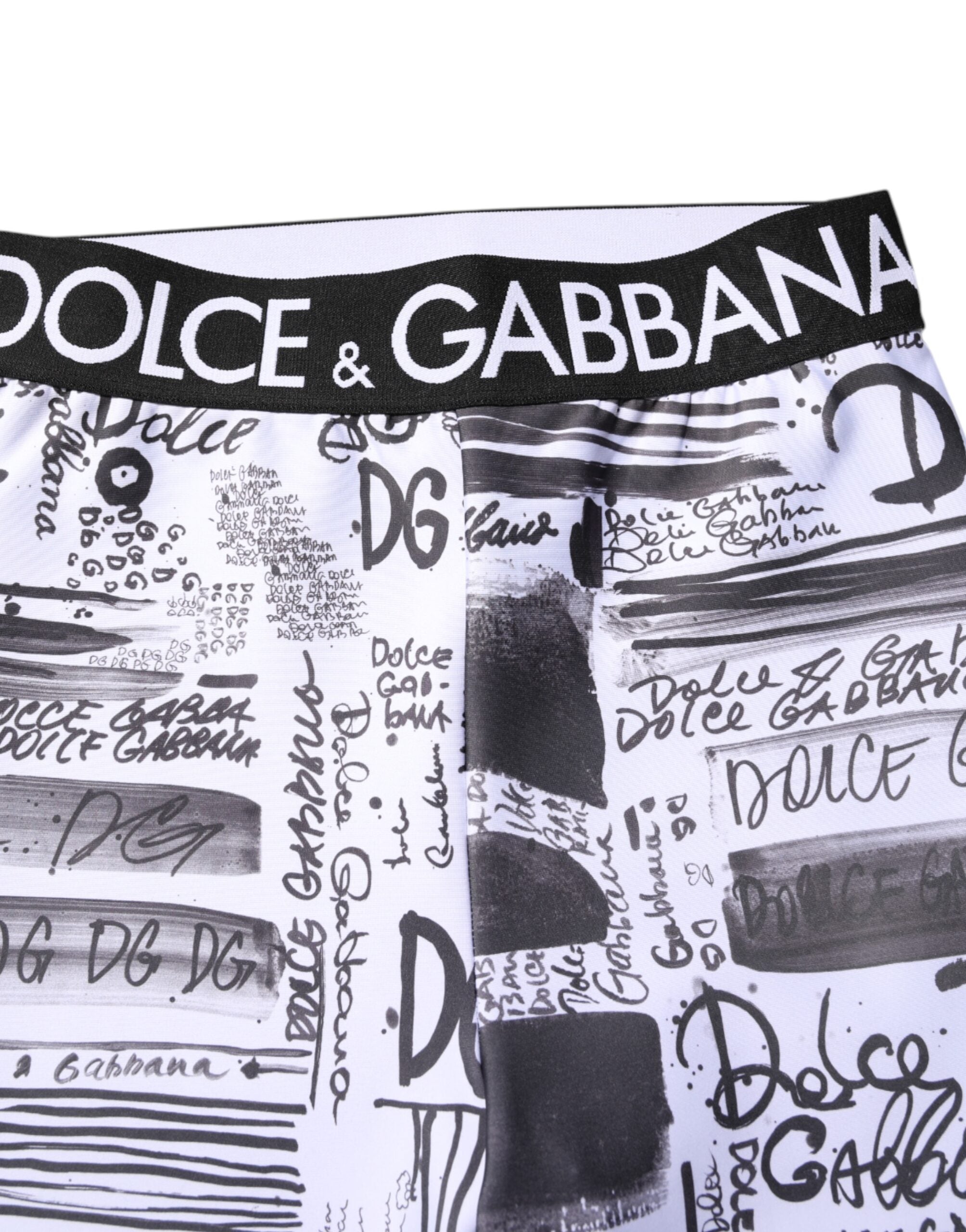 Dolce &amp; Gabbana White Graphic HighWaist Skinny Leggings Pants
