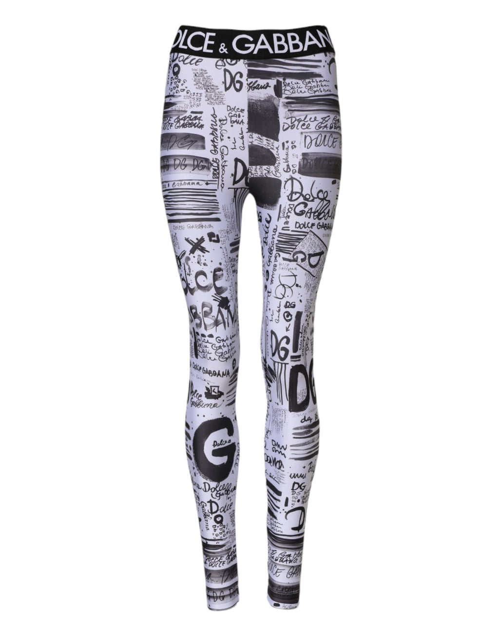 Dolce &amp; Gabbana White Graphic HighWaist Skinny Leggings Pants