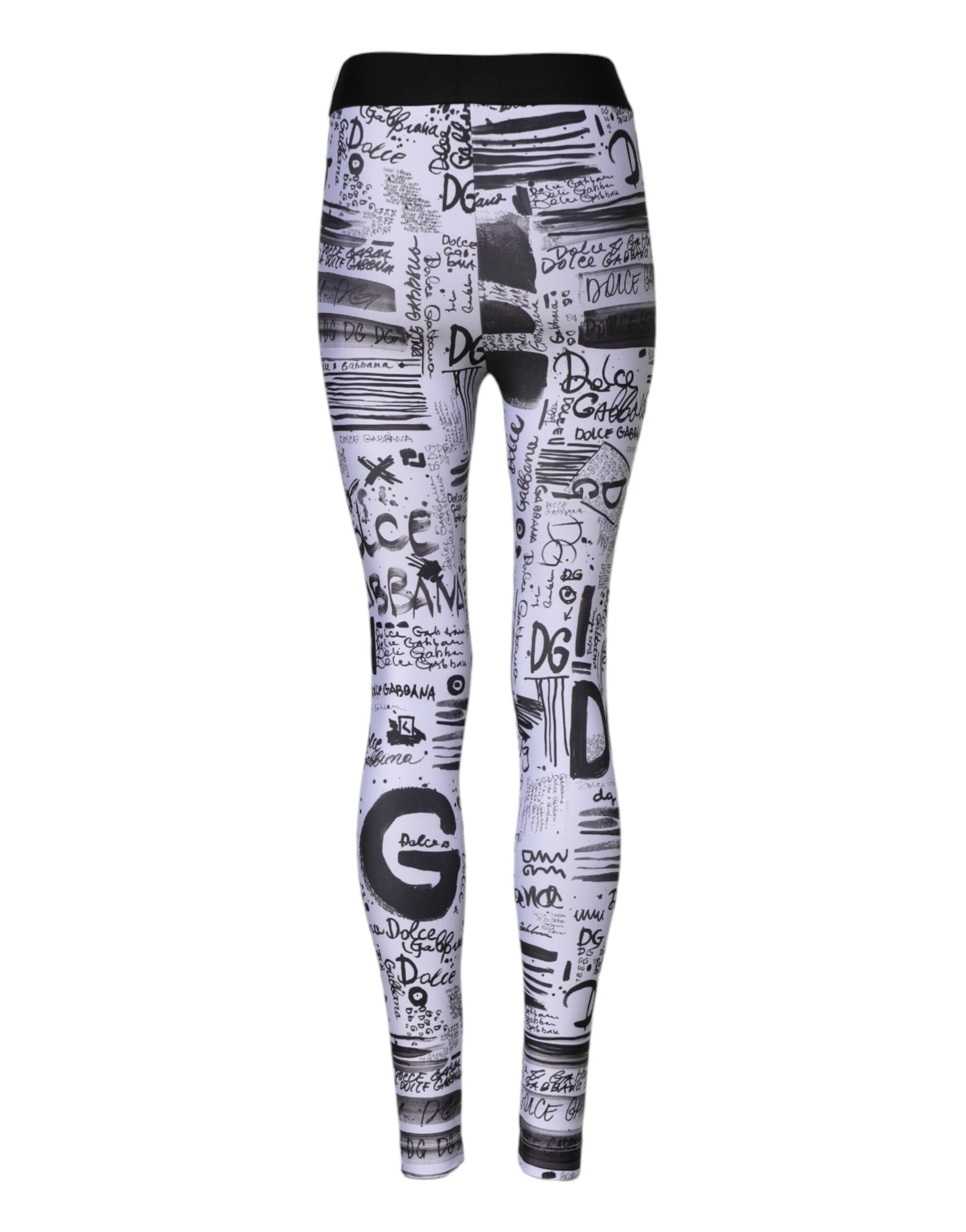Dolce &amp; Gabbana White Graphic HighWaist Skinny Leggings Pants