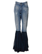 Dolce &amp; Gabbana Blue Cotton High Waist Flared Denim Jeans 