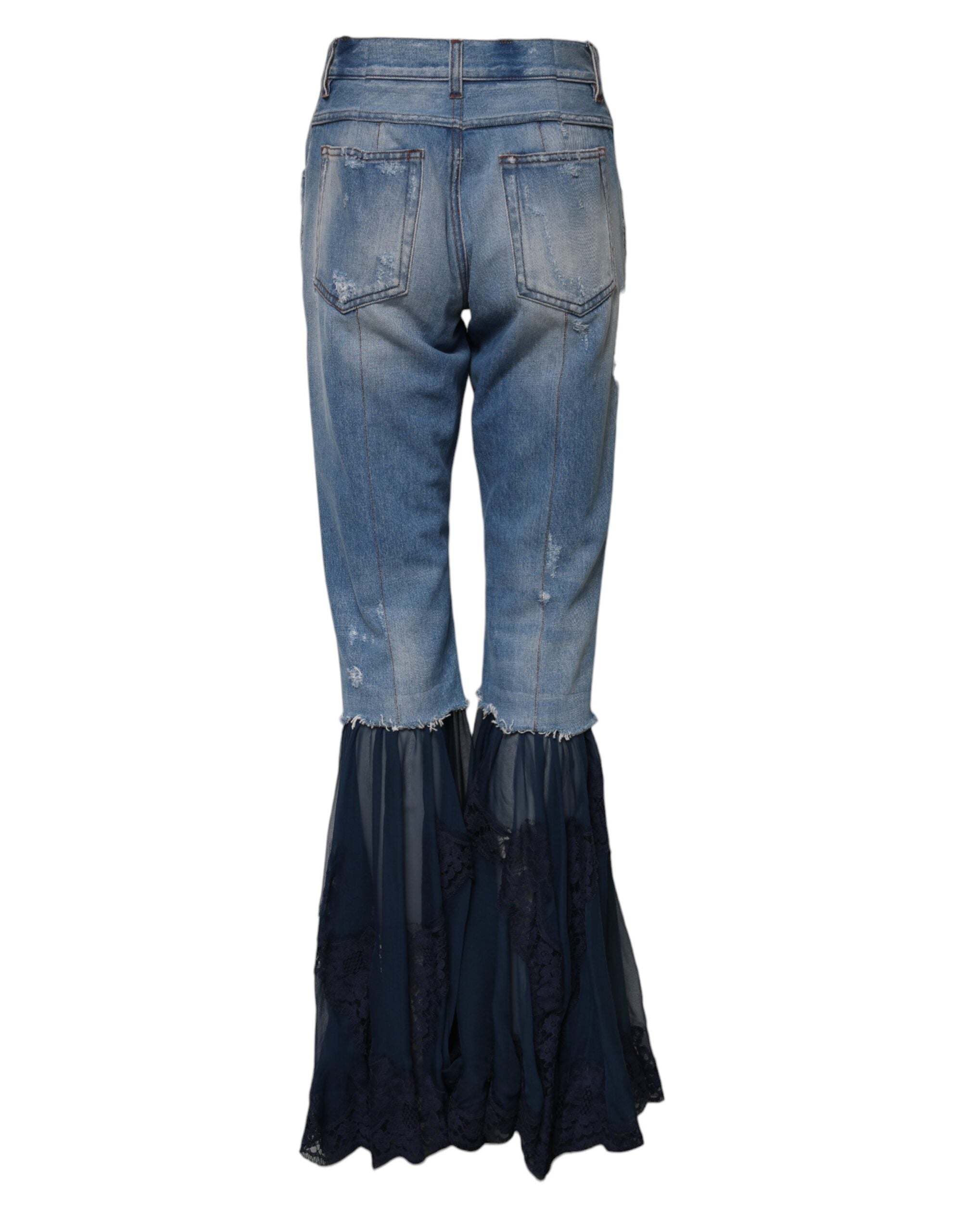 Dolce &amp; Gabbana Blue Cotton High Waist Flared Denim Jeans 