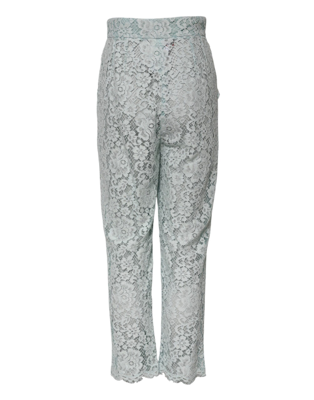 Dolce &amp; Gabbana Mint Green Cotton Floral Lace Trousers Pants 