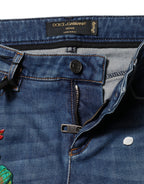 Dolce &amp; Gabbana Blue Cotton Mid Waist Skinny Denim Jeans 