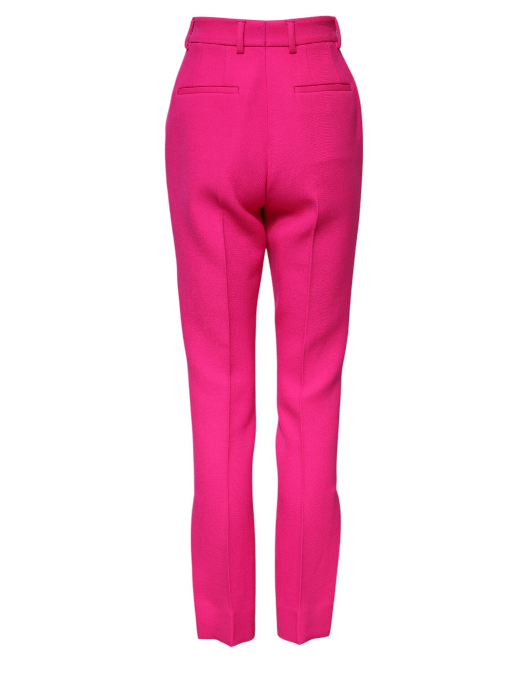 Dolce &amp; Gabbana Fuchsia Pink HighWaist Tapered Trouser Pants 