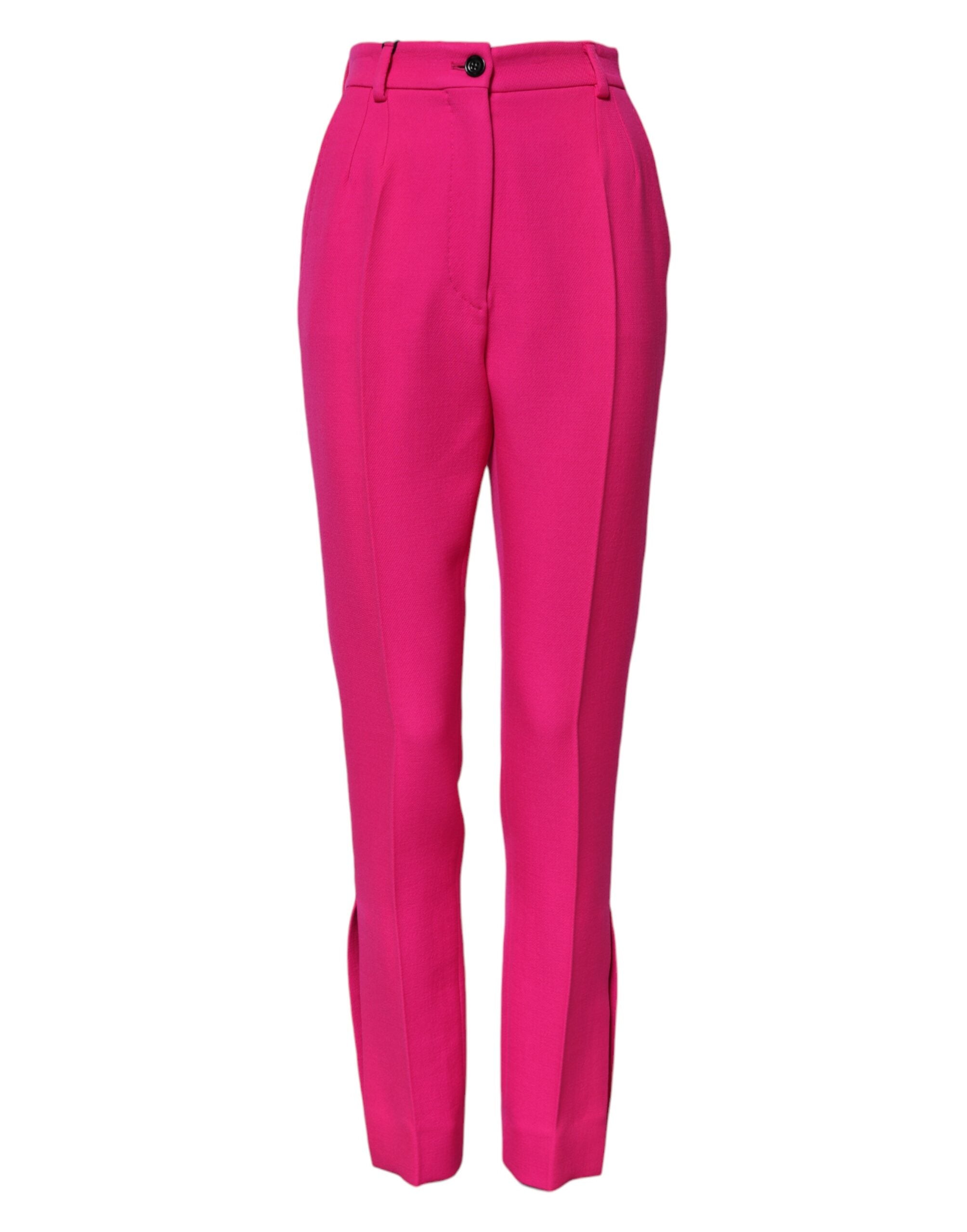 Dolce &amp; Gabbana Fuchsia Pink HighWaist Tapered Trouser Pants 