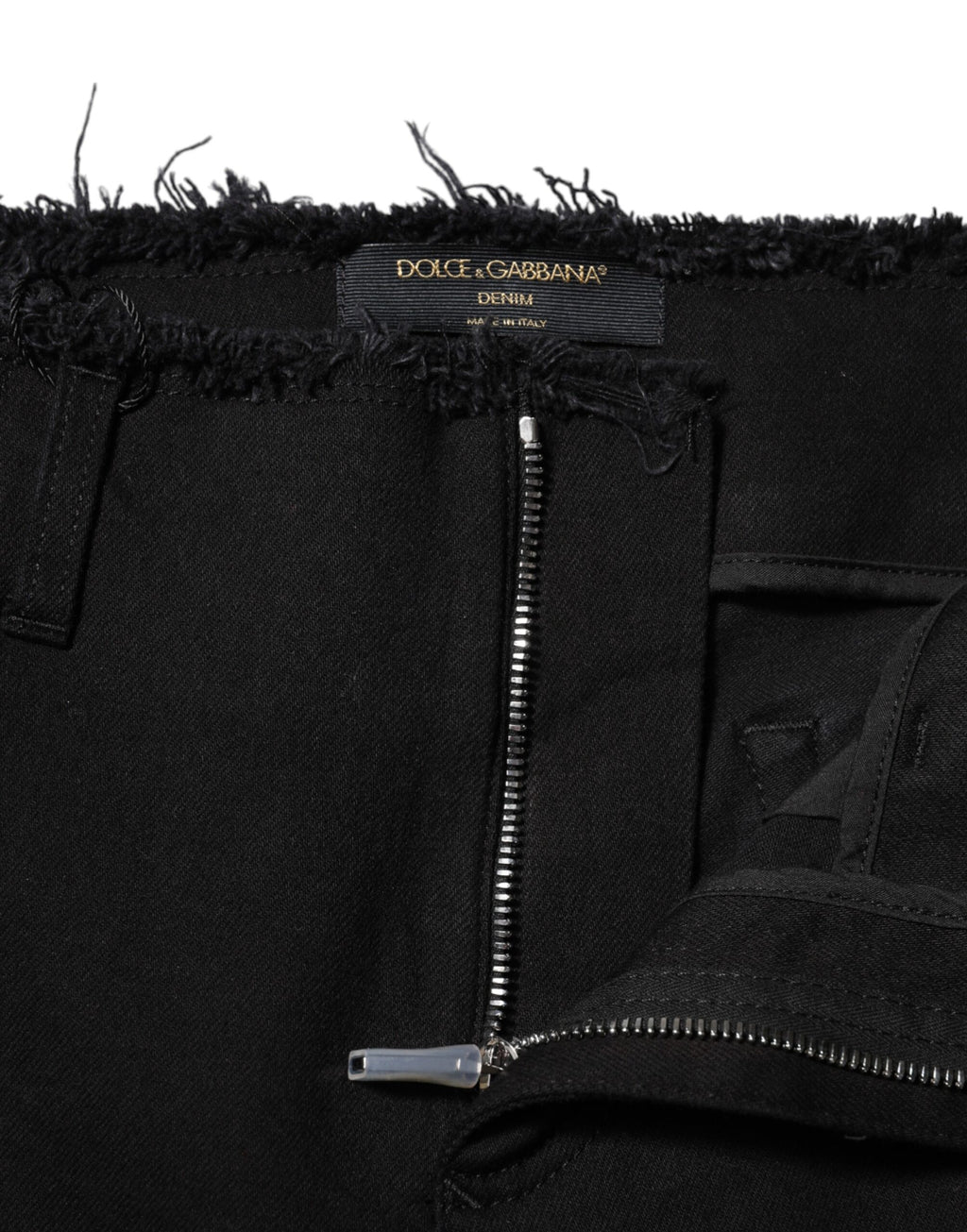 Dolce &amp; Gabbana Black Cotton Mid Waist Flared Denim Jeans 