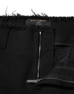 Dolce &amp; Gabbana Black Cotton Mid Waist Flared Denim Jeans 