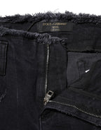 Dolce &amp; Gabbana Black Cotton Tattered Skinny Denim Jeans 